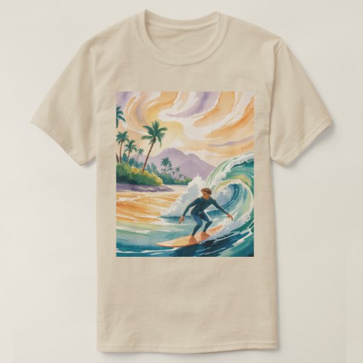 Surfen Sunset Sand T-shirt (Design voorkant)