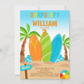 Surfen Surfboard verjaardagsfeestje Uitnodiging (Voorkant)