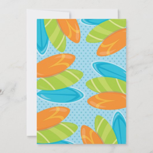 Surfen Surfboard verjaardagsfeestje Uitnodiging (Achterkant)