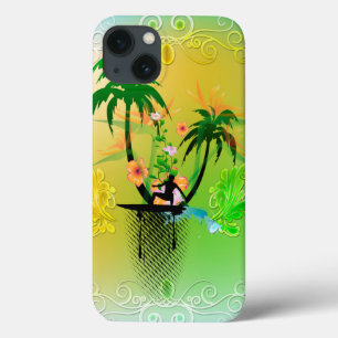 Surfen, surfboarder met pleister iPhone 13 hoesje