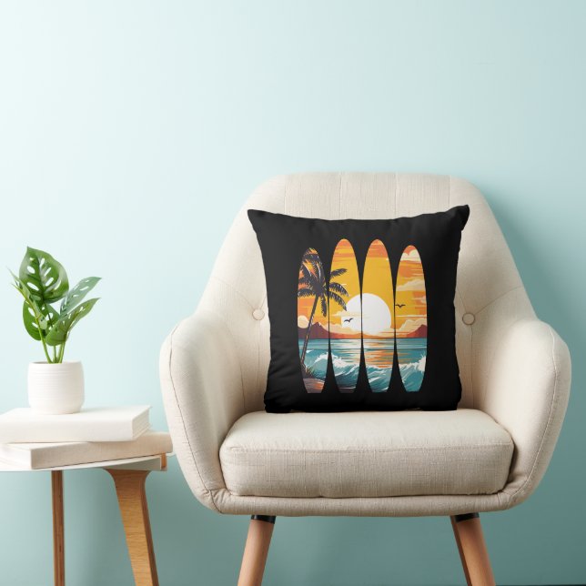 Surfen Surfboards Zonsondergang Kussen (Stoel)
