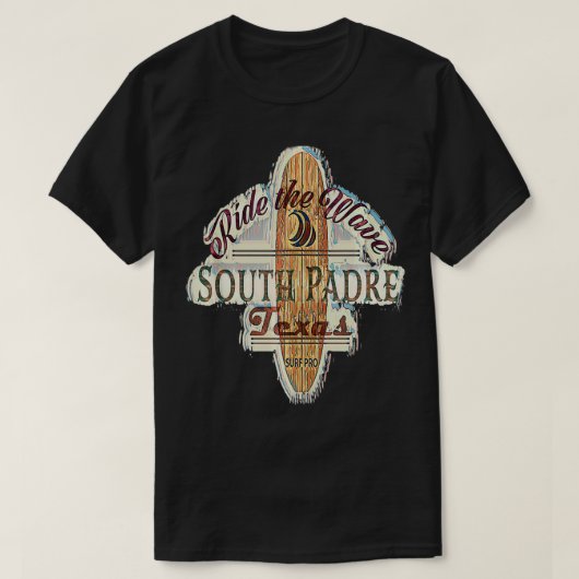Surfen, surfbord, middenlangsvlak t-shirt (Design voorkant)