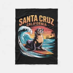 Surfen Surfen 70s 80s Santa Cruz California Retro Fleece Deken