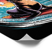 Surfen Surfen 70s 80s Santa Cruz California Retro Poster (Hoek)