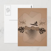 Surfen, surfen briefkaart (Voorkant / Achterkant)
