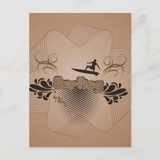 Surfen, surfen briefkaart (Voorkant)