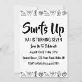 Surfen Surfen Strand Verjaardagsfeestuitnodigingen Kaart (Voorkant)