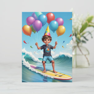 Surfen Surfen Strand Verjaardagsfeestuitnodigingen Kaart