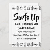 Surfen Surfen Strand Verjaardagsfeestuitnodigingen Kaart (Voorkant / Achterkant)