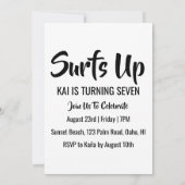 Surfen Surfen Strand Verjaardagsfeestuitnodigingen Kaart (Achterkant)