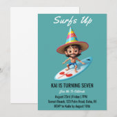 Surfen Surfen Strand Verjaardagsfeestuitnodigingen Kaart (Voorkant / Achterkant)