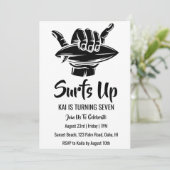 Surfen Surfen Strand Verjaardagsfeestuitnodigingen Kaart (Staand voorkant)