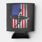 Surfen Surfer 4 juli Amerikaanse vlag voor M Blikjeskoeler (Voorkant)