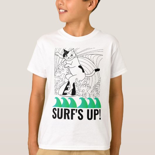 SURFEN SURFPLANK KAT Kinder T-Shirts (Voorkant)