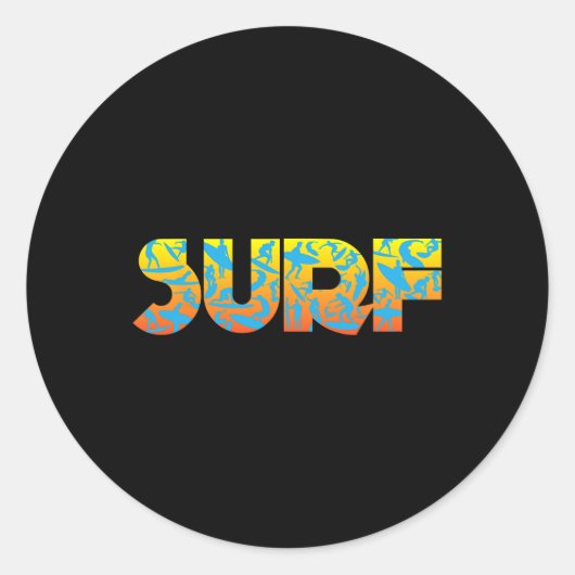 Surfen Surfplank Ronde Sticker (Voorkant)