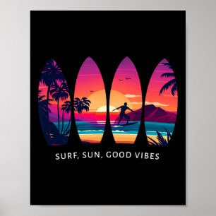 Surfen Surfplank Strand Surfer Cadeau Vintage _1 Poster