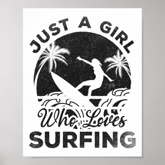 Surfen Surfplank Surfer - Gewoon Een Meisje Dat Va Poster (Voorkant)