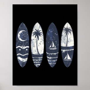 Surfen Surfplank Vintage Retro Surfboarder Strand Poster