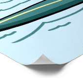 SURFEN Tabby Kat Grappig Schattigee AANGEPASTE TEK Poster (Hoek)