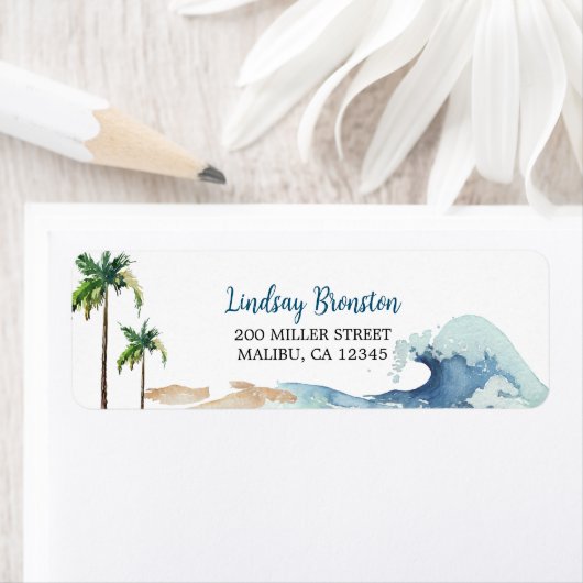 Surfen Thema Baby shower Invitation Beach Baby Etiket (Insitu)