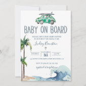 Surfen Thema Baby shower Invitation Beach Baby Kaart (Voorkant)