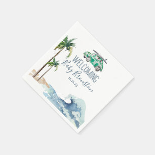 Surfen Thema Baby shower Invitation Beach Baby Servet
