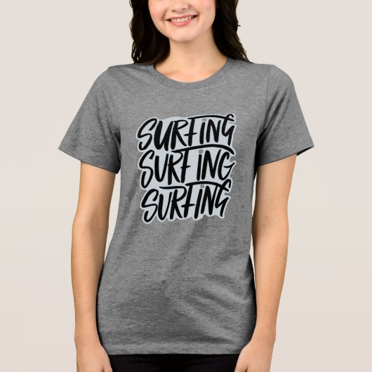 Surfen Tri-Blend Shirt (Voorkant)