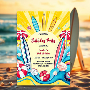 Surfen Up Summer Fun Beach Surfen Verjaardag Kaart