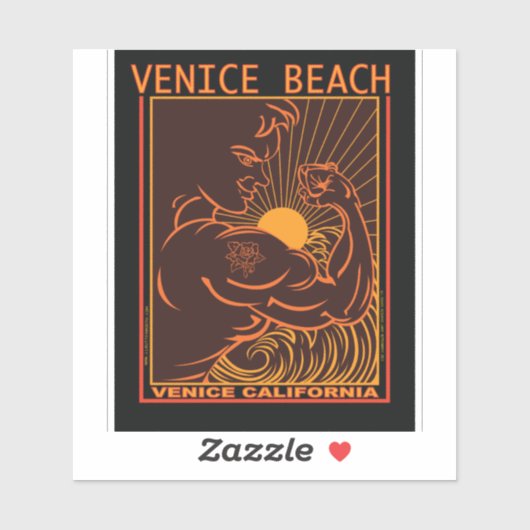 SURFEN VENETIË STRAND CALIFORNIË STICKER (Vel)