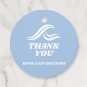 Surfen verjaardag, de grote bedankjes labels (Voorkant)