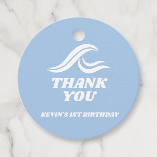 Surfen verjaardag, de grote bedankjes labels (Voorkant)