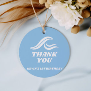 Surfen verjaardag, de grote bedankjes labels