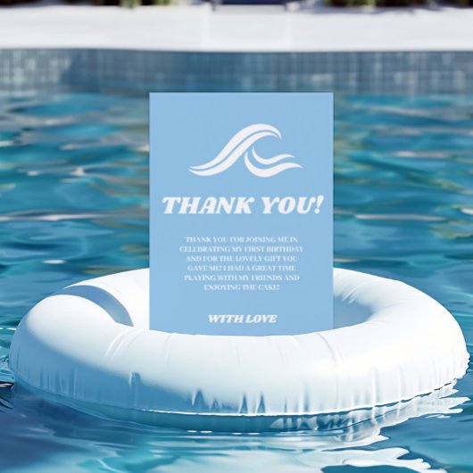 Surfen verjaardag, de grote bedankkaart