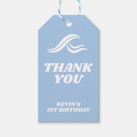 Surfen verjaardag, de grote cadeaulabel (Voorkant)