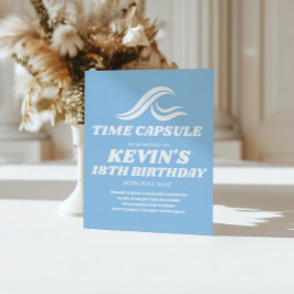 Surfen verjaardag, de grote eenmalige capsule teke reclamebord met voetstuk