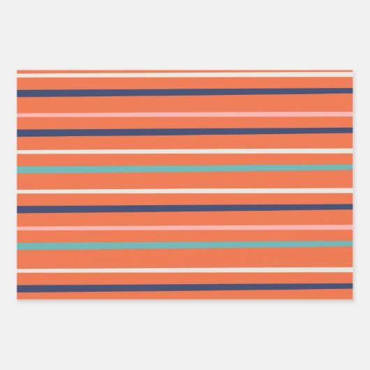 Surfen verjaardag sinaasappel en turquoise surf bo inpakpapier vel (Voorkant 3)