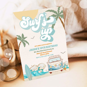 Surfen Verjaardagsfeest Uitnodiging