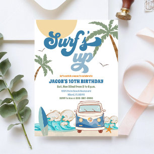 Surfen Verjaardagsfeest Uitnodiging