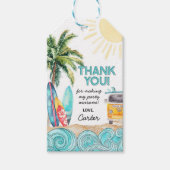 Surfen verjaardagsfeestje favor tag cadeaulabel (Voorkant)