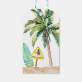 Surfen verjaardagsfeestje favor tag cadeaulabel (Achterkant)