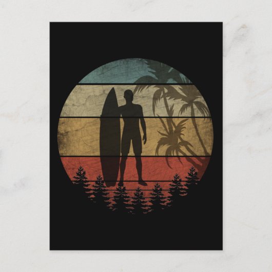 SURFEN VINTAGE BRIEFKAART (Voorkant)