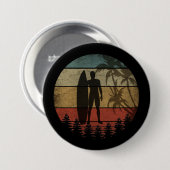 SURFEN VINTAGE RONDE BUTTON 7,6 CM (Voorkant /achterkant)