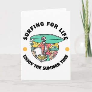 Surfen Voor Het Leven Geniet Van De Zomer Tijd Gra Kaart