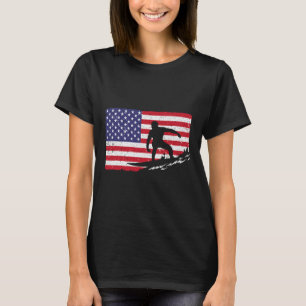 Surfen voor mannen vrouwen 4 juli Amerikaanse vlag T-shirt