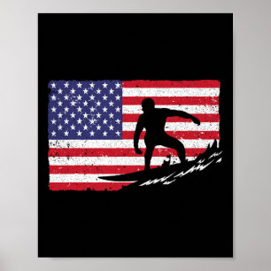 Surfen voor Mannen Vrouwen 4th of July Amerikaanse Poster
