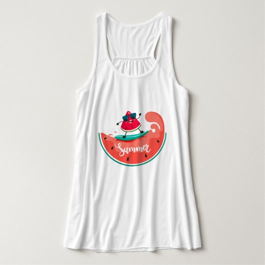 Surfen Watermeloen Tanktop (Design voorkant)