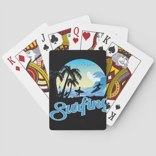 Surfen Zee Strand Pokerkaarten (Achterkant)