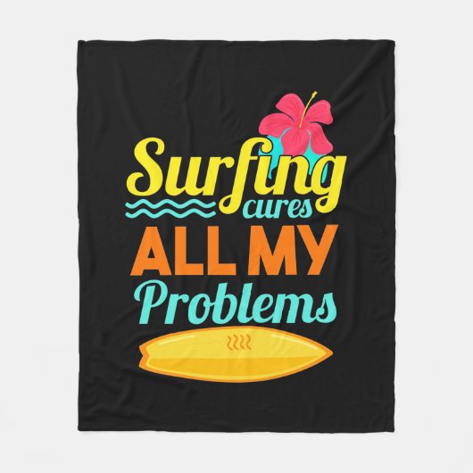 Surfen zijn al mijn problemen fleece deken (Voorkant)