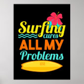 Surfen zijn al mijn problemen poster (Voorkant)