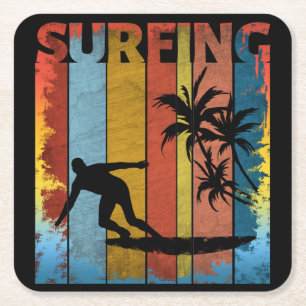 SURFEN ZOMER STRAND SURFER KARTONNEN ONDERZETTERS